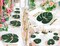 120PCS Tropical Palm Leaves Plant Imitation Leaf-Hawaiian/Luau/Jungle Party Table Decorations